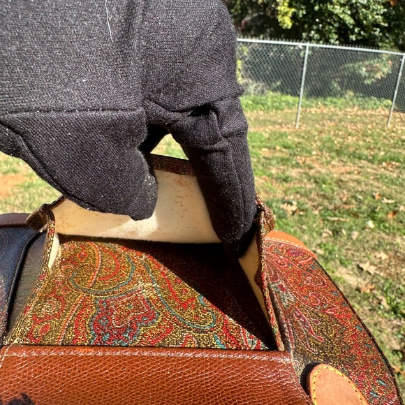 Etro Mini Dome Bag with COA, E Logo, External Cargo Pocket, Canvas & Leather - Picture 8 of 14